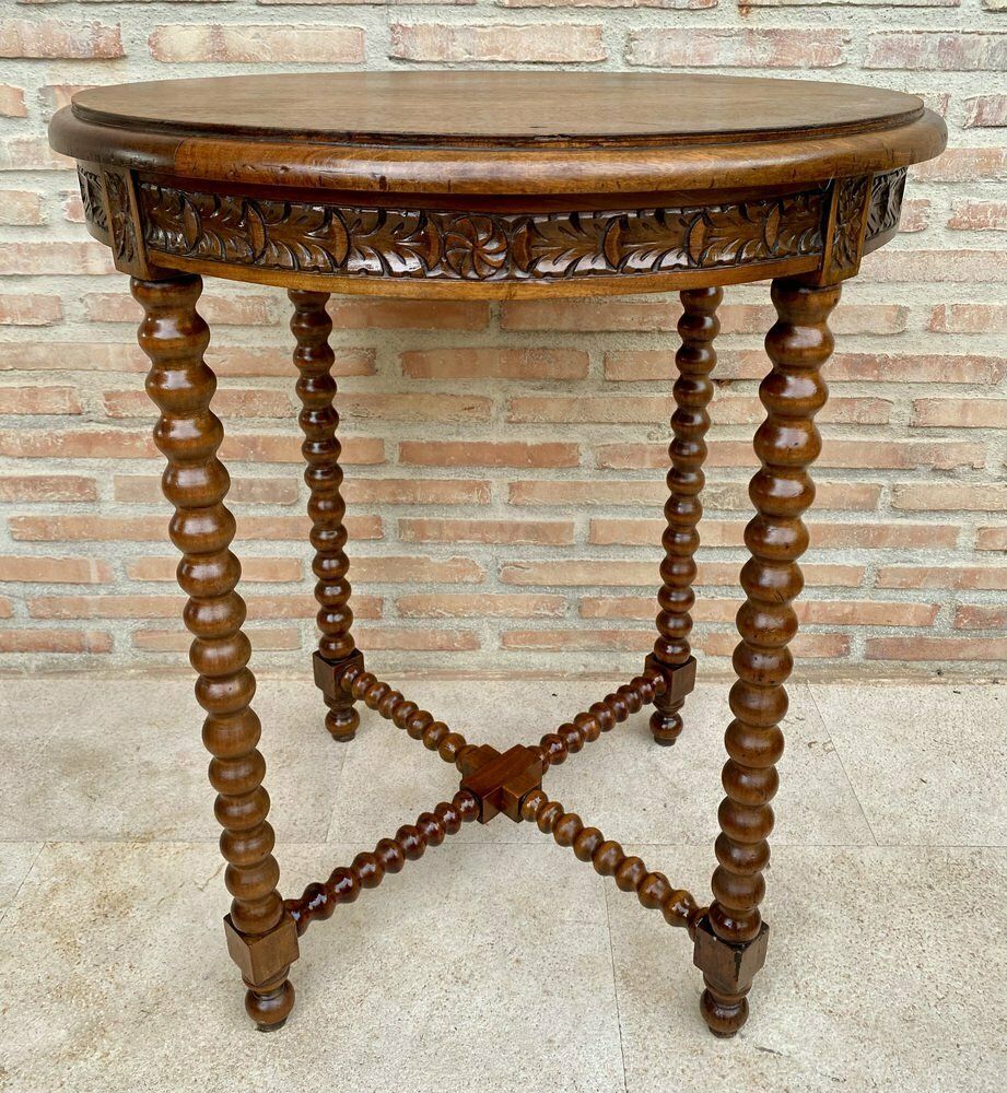 French Barley Table With Lentil Legs, Late 19th Century photo for sale