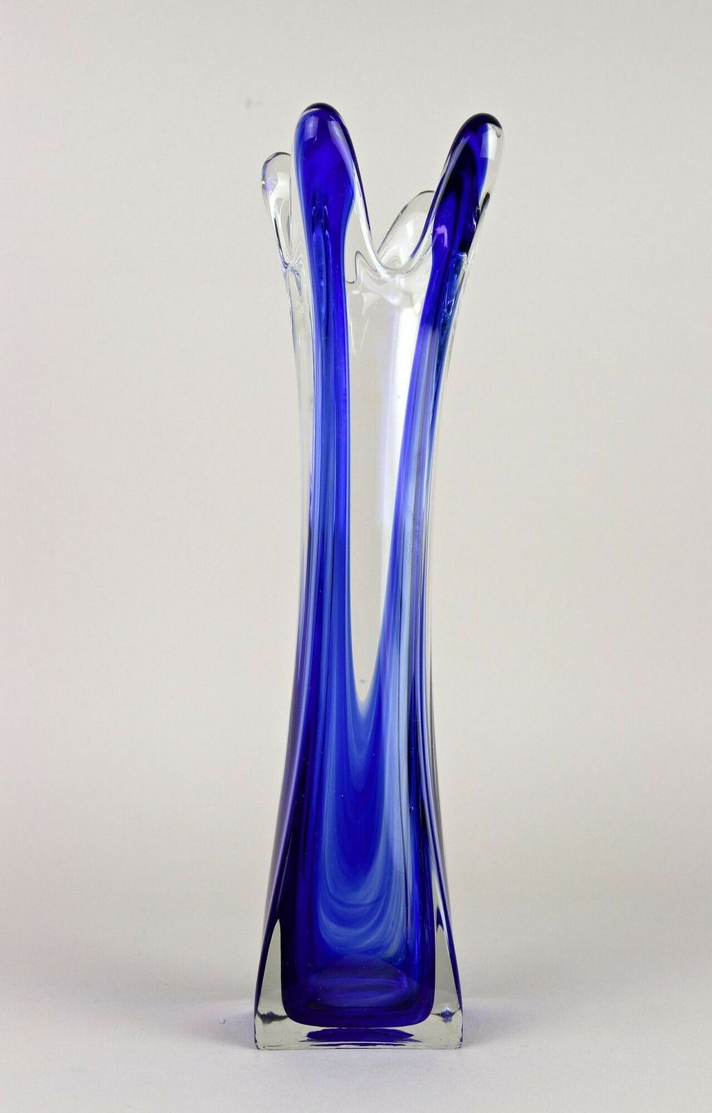 Blue/ Clear Murano Glass Vase, Late Mid Century   Italy Ca. 1960/70 photo buy