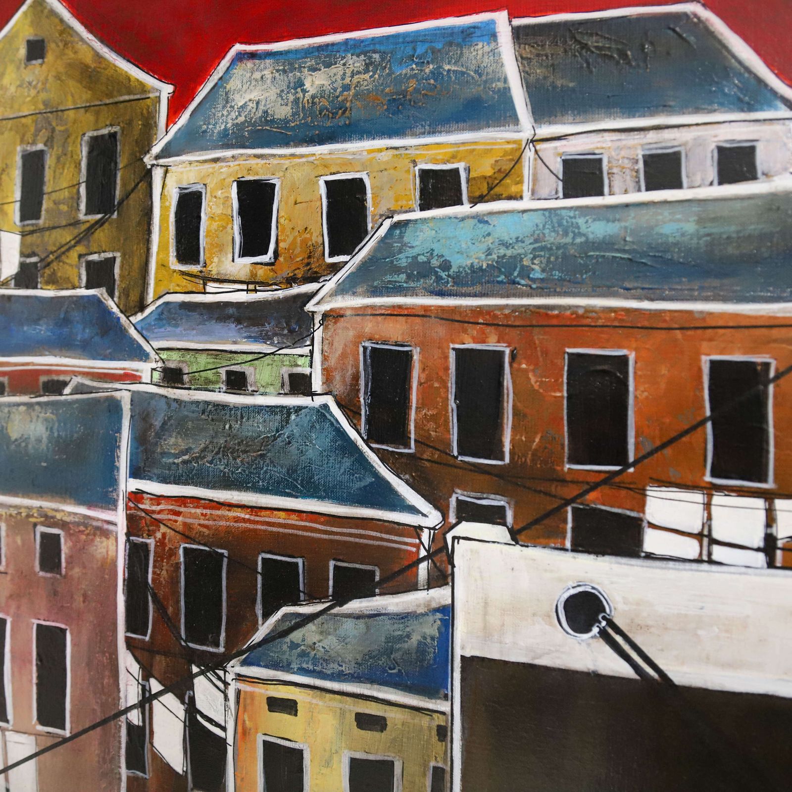 Large And Vibrant Acrylic Painting On Canvas By Stéphane Castelli photo vinterior