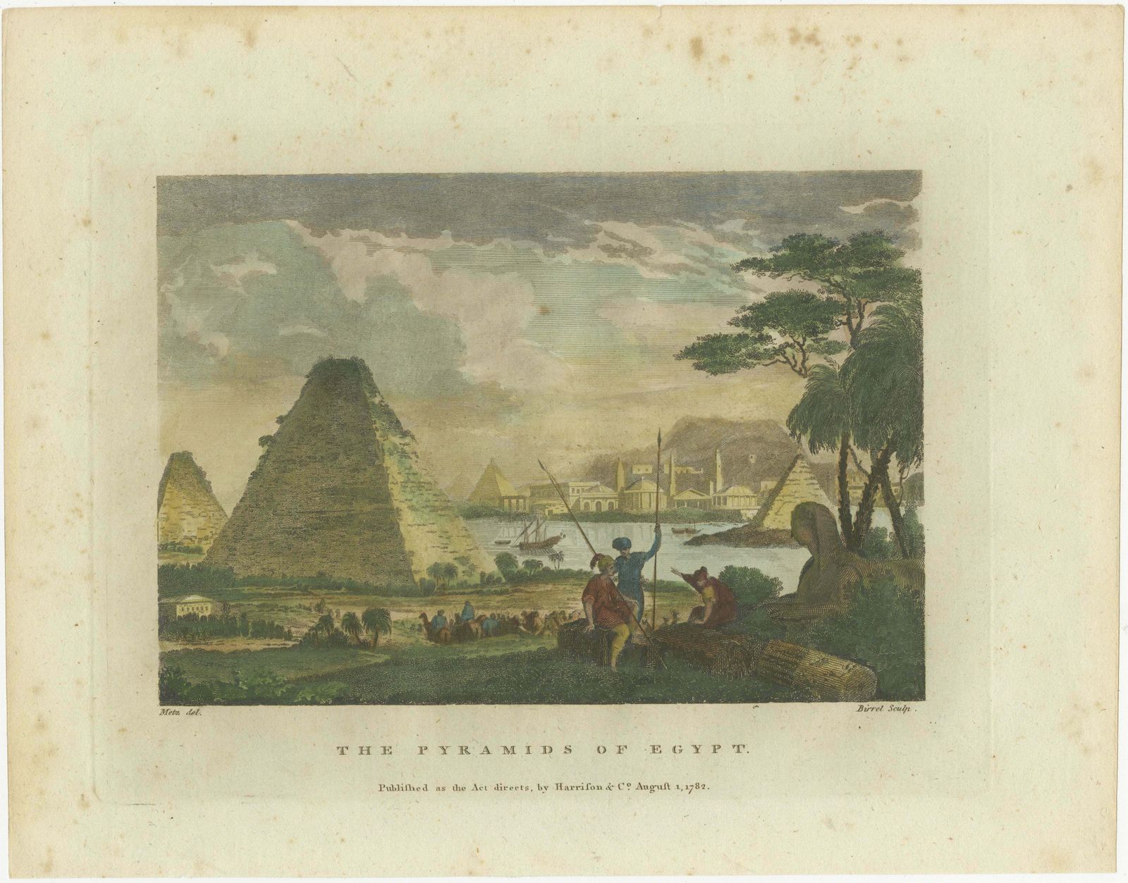 Giza Pyramids And Sphinx Engraved: An 18th Century Egyptian Vista, 1782 photo furniture