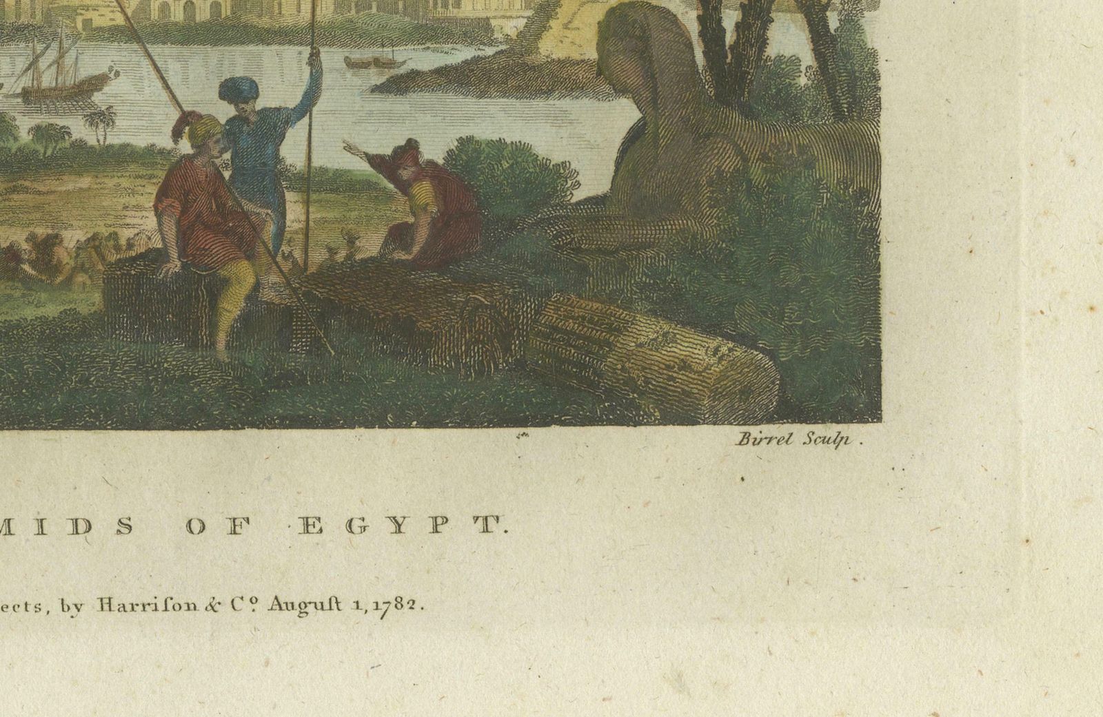 Giza Pyramids And Sphinx Engraved: An 18th Century Egyptian Vista, 1782 photo for sale