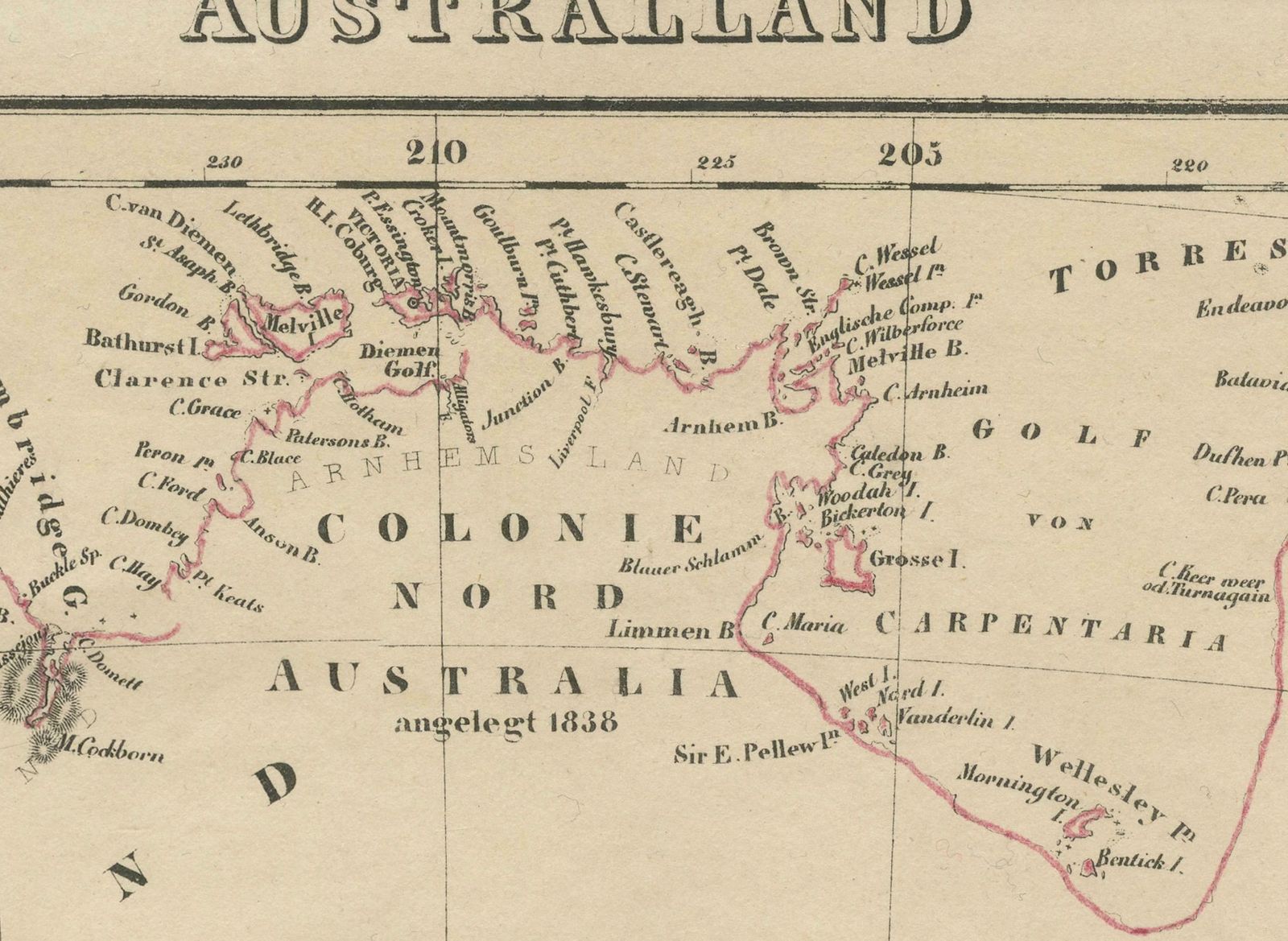 Detailed German Map Of Australia Including Statistics Of 1841, Published In 1854 photo 219.0
