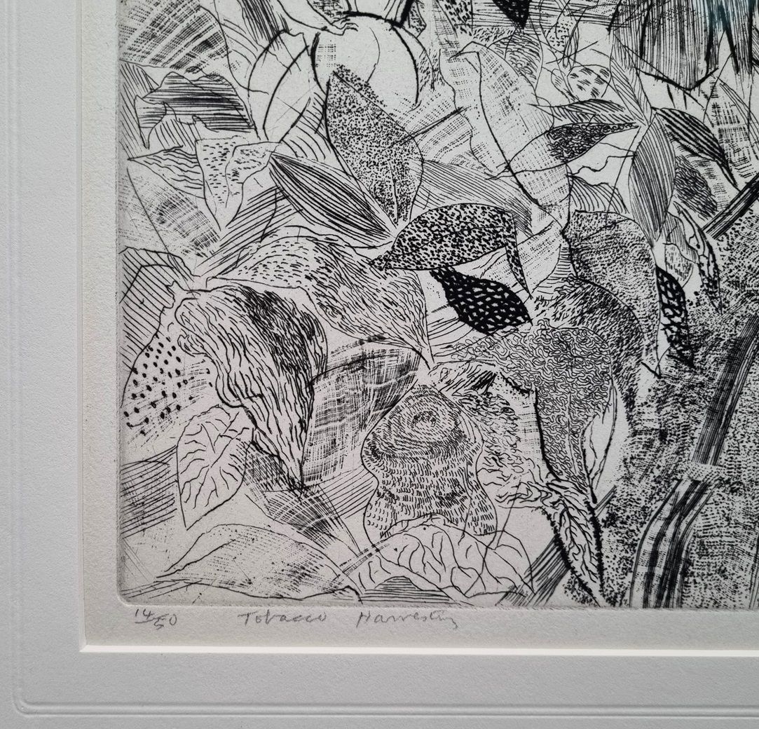Anthony Gross – Tobacco Harvesters (Framed Signed Etching) photo Art