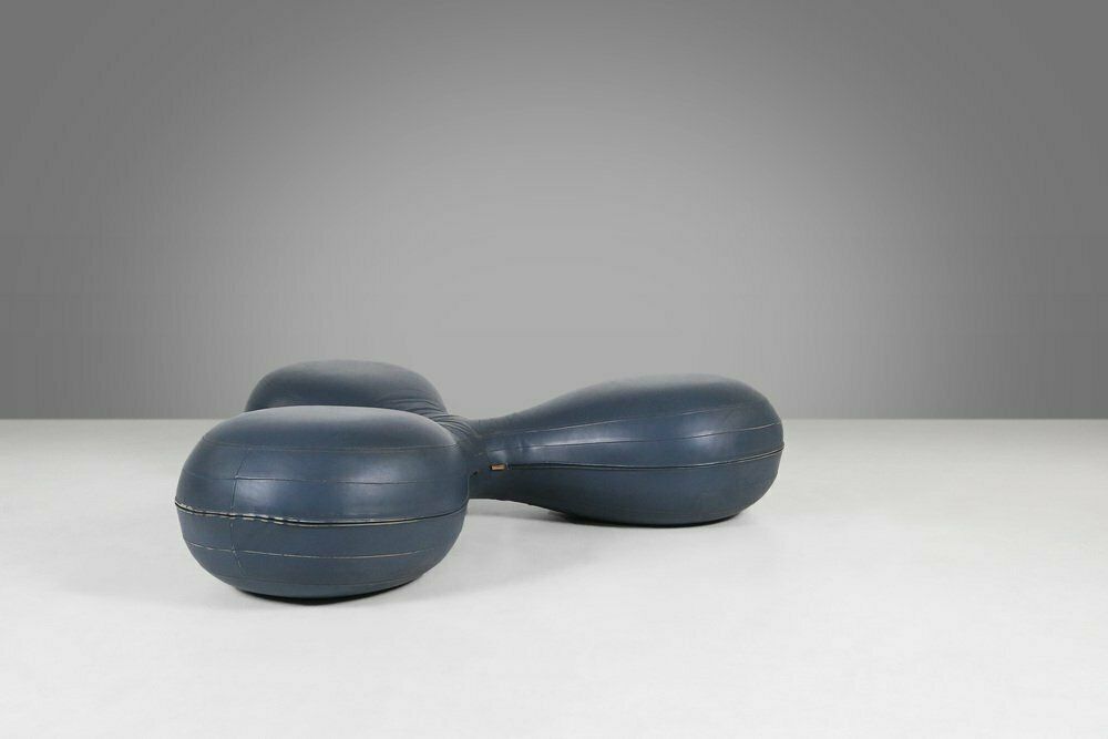 Leather Pouf By Lowie Vermeersch For Durlet, 1999 photo for sale