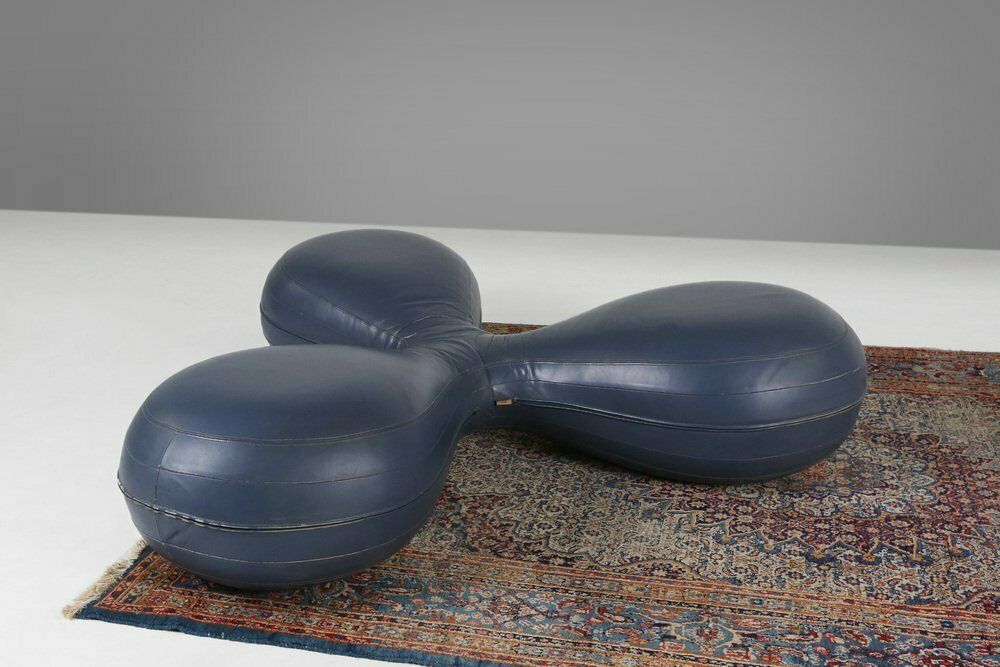 Leather Pouf By Lowie Vermeersch For Durlet, 1999 photo buy