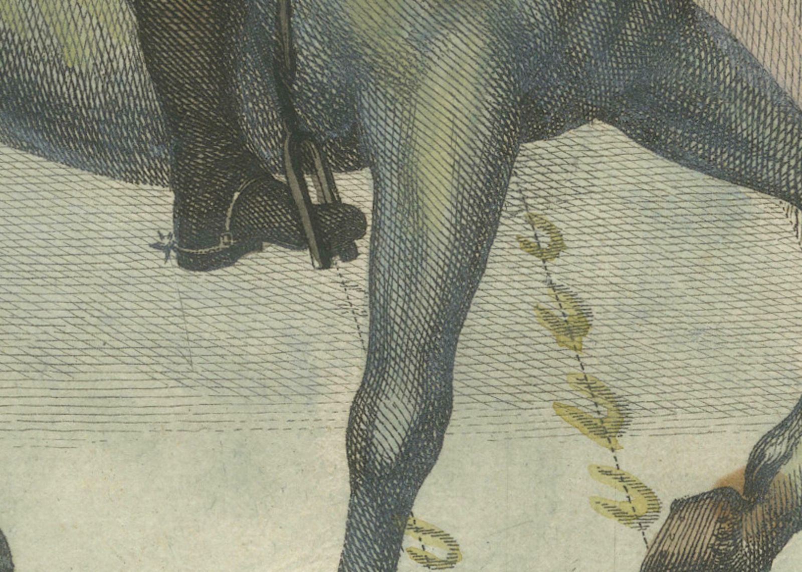 Antique Handpainted Equestrian Print From The Renowned Art Of Horsemanship, 1790 photo for sale