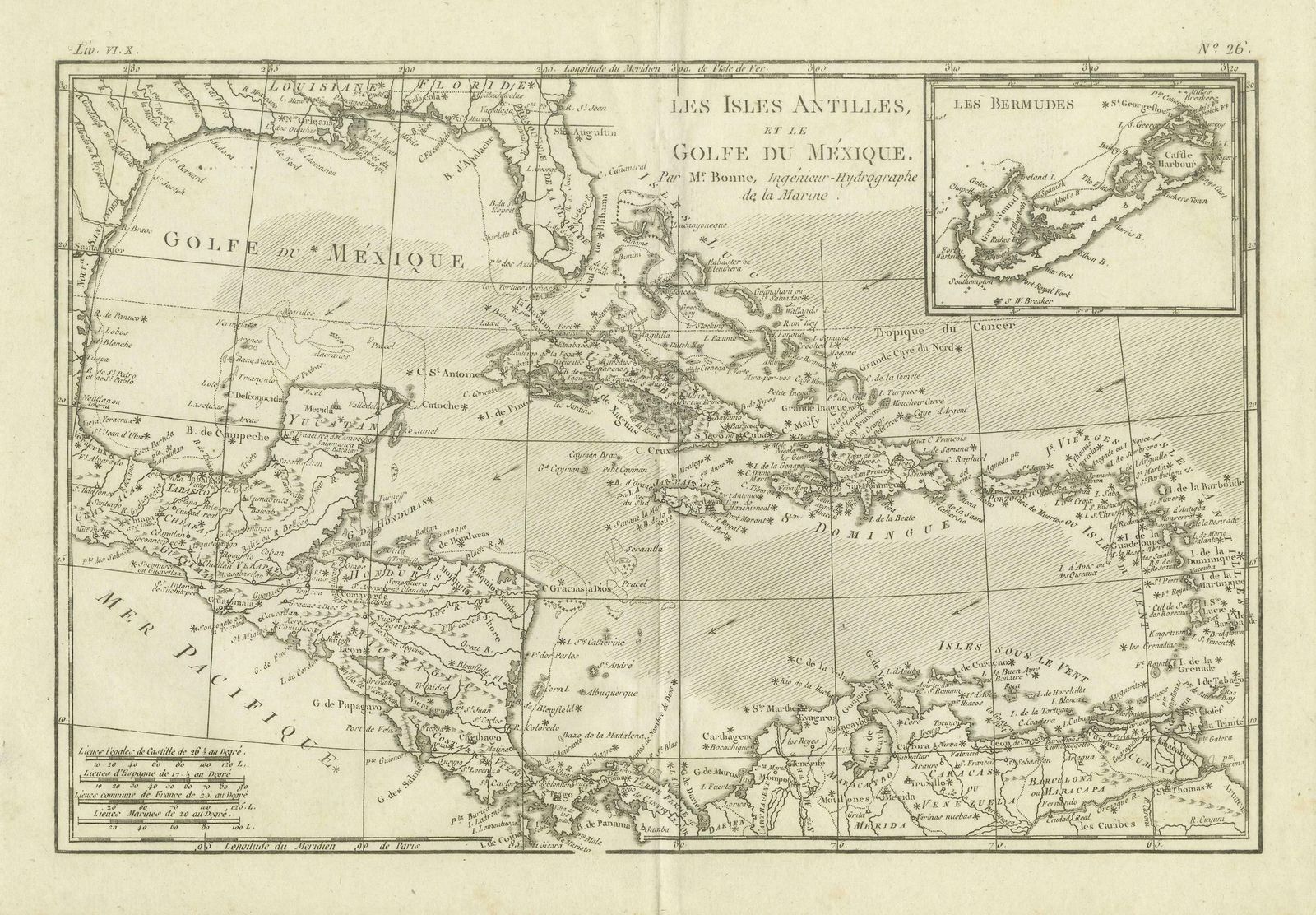 photo furniture Authentic Antique Map Of The Caribbean, Gulf Coast And Central America, 1787