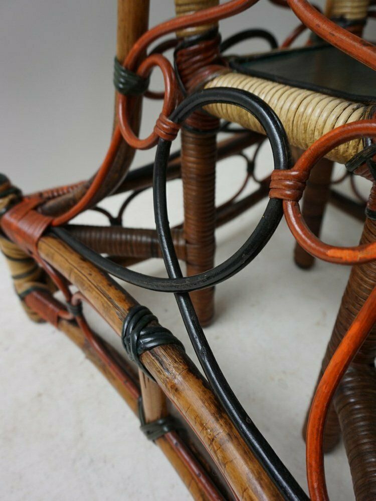 photo vinterior Art Nouveau Rattan Wicker Floor Lamp, 1890s