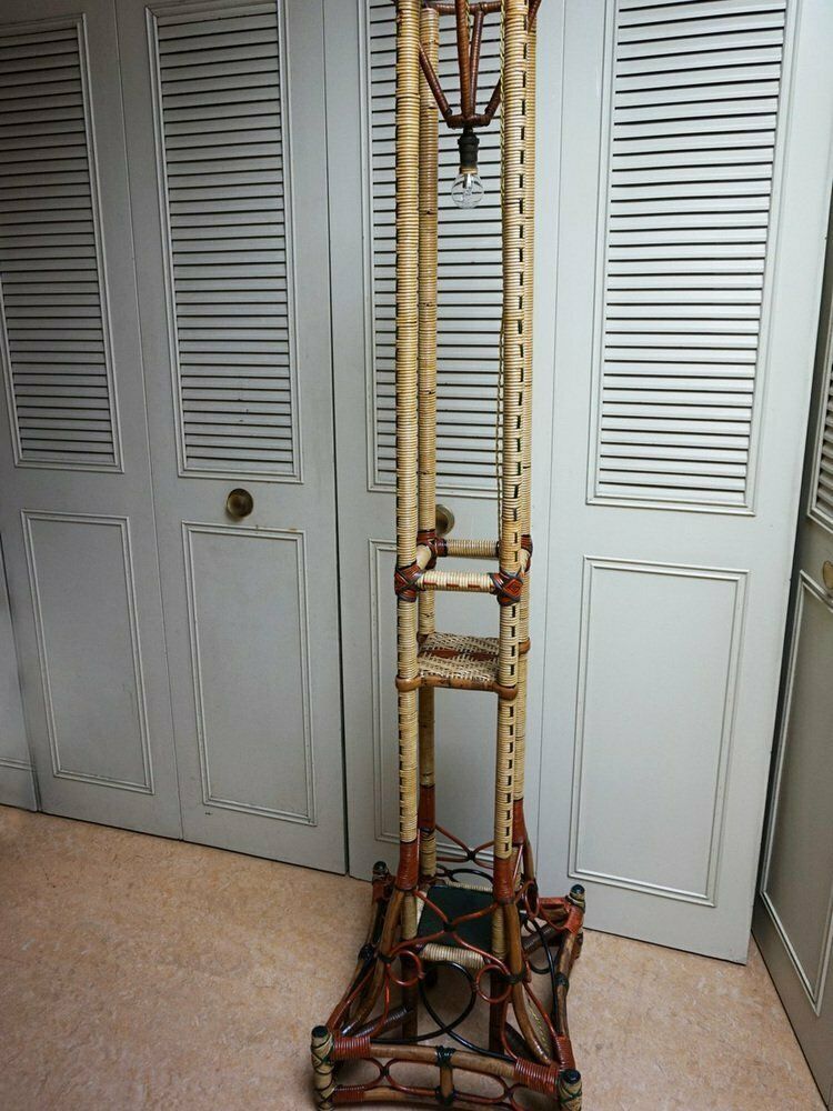 photo buy Art Nouveau Rattan Wicker Floor Lamp, 1890s