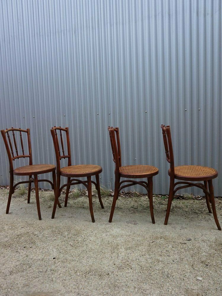 No. 66 Bistro Dining Chairs From Thonet, Vienna, Austria, 1910s, Set Of 4 photo buy