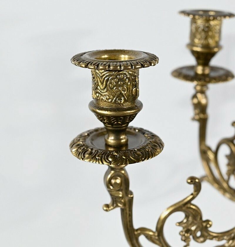 Pair Of Important Gilt Bronze Candelabra, Louis XIV Style – Early 19th Century photo buy