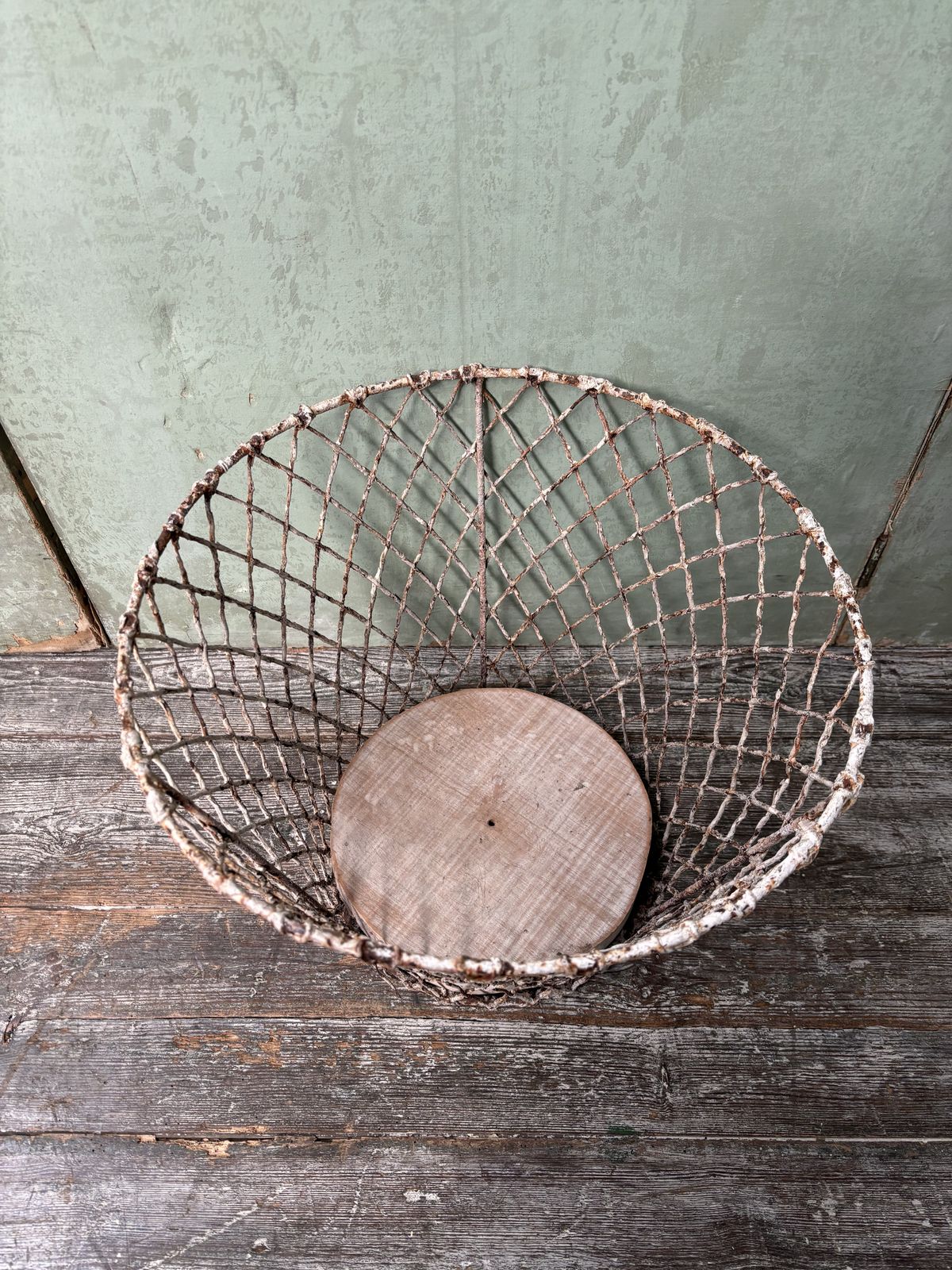 Antique Country House Wirework Log Bin Planter Priced Individually photo Garden Decor