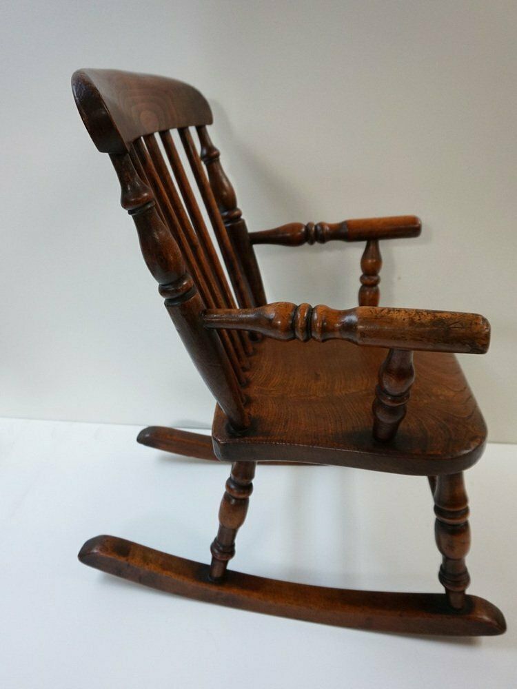 Antique Windsor Children's Rocking Chair, 1850 photo 338.0