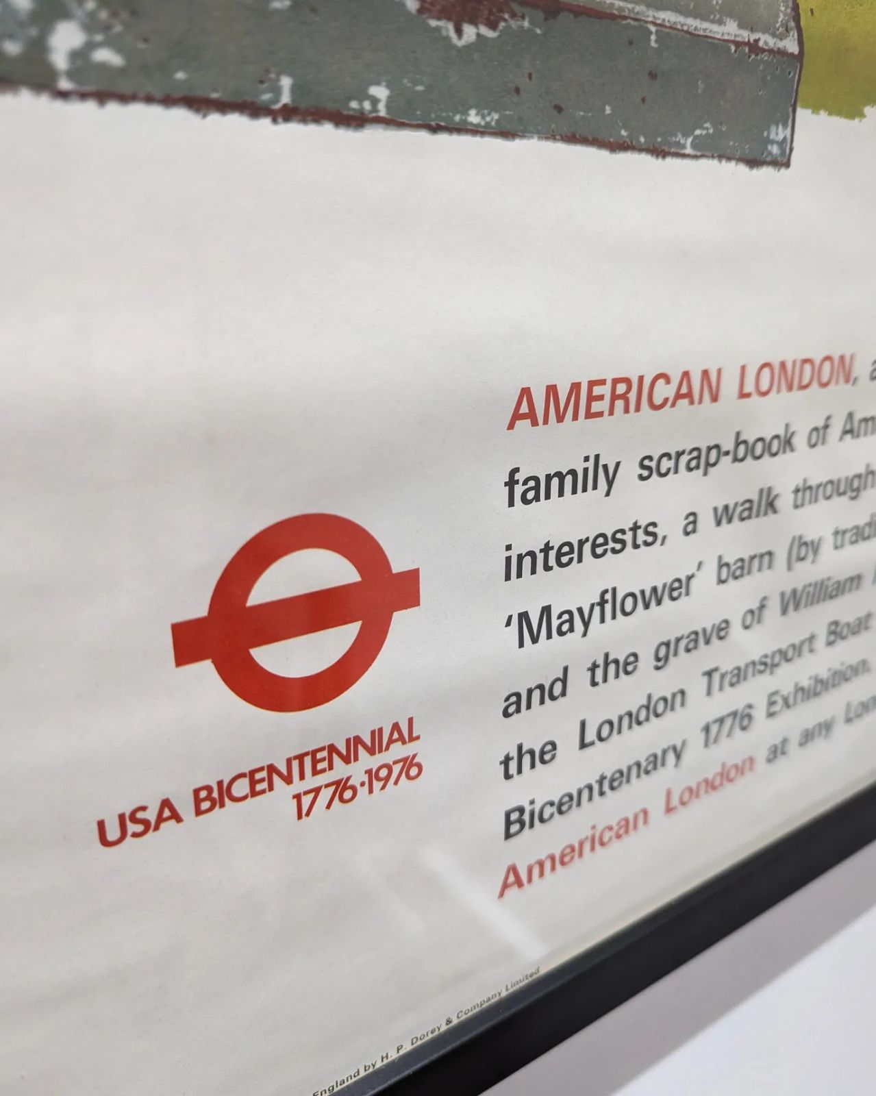 Mid 20th Century Framed London Transport Poster "American London" By Gaynor Chapman photo furniture