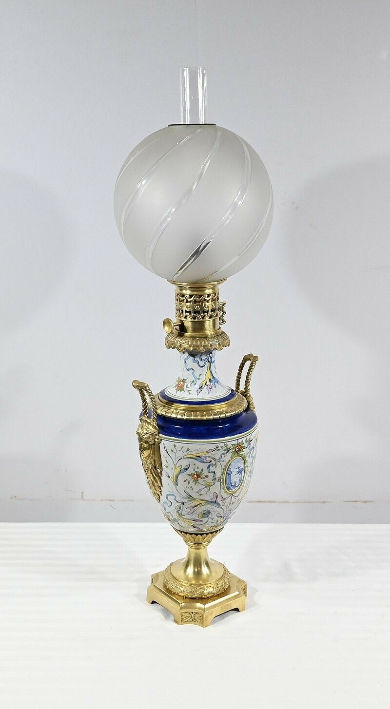 photo buy Earthenware Oil Lamp, Napoleon III Period – Mid 19th Century