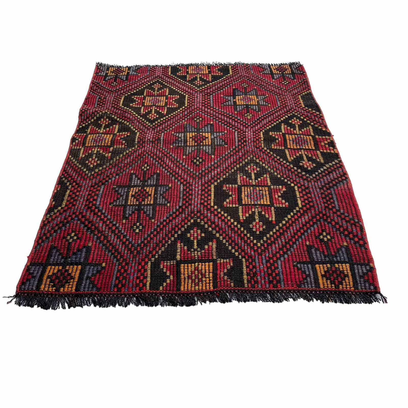 Traditioneel Turks Mini Kilimkleed, Vintage Anatolisch Turks Kelim photo Textiel