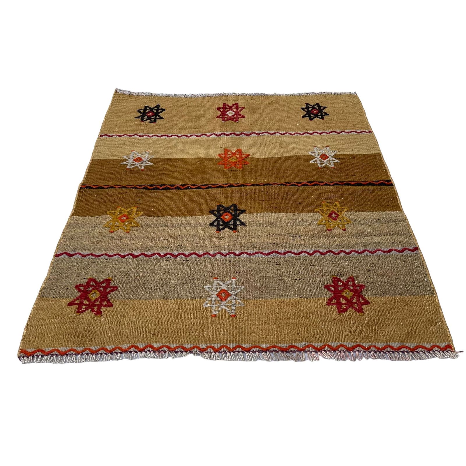 Traditional Turkish Mini Kilim Rug ,Vintage Anatolian Turkish Kelim 102 X 82 Cm
