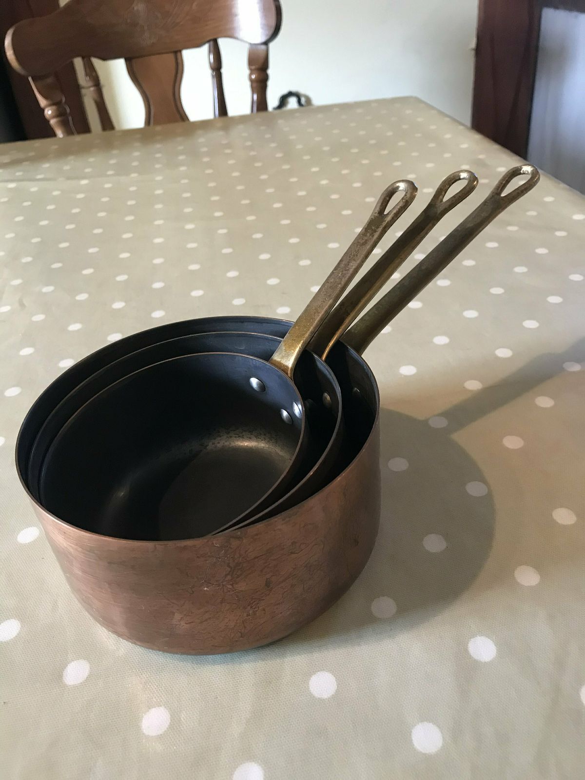 3 Copper Pans, Steel French Copper Pans, Pots And Pans, French Country, Gift For Chef, Cookware Pots, Made In France, Country Kitchen,