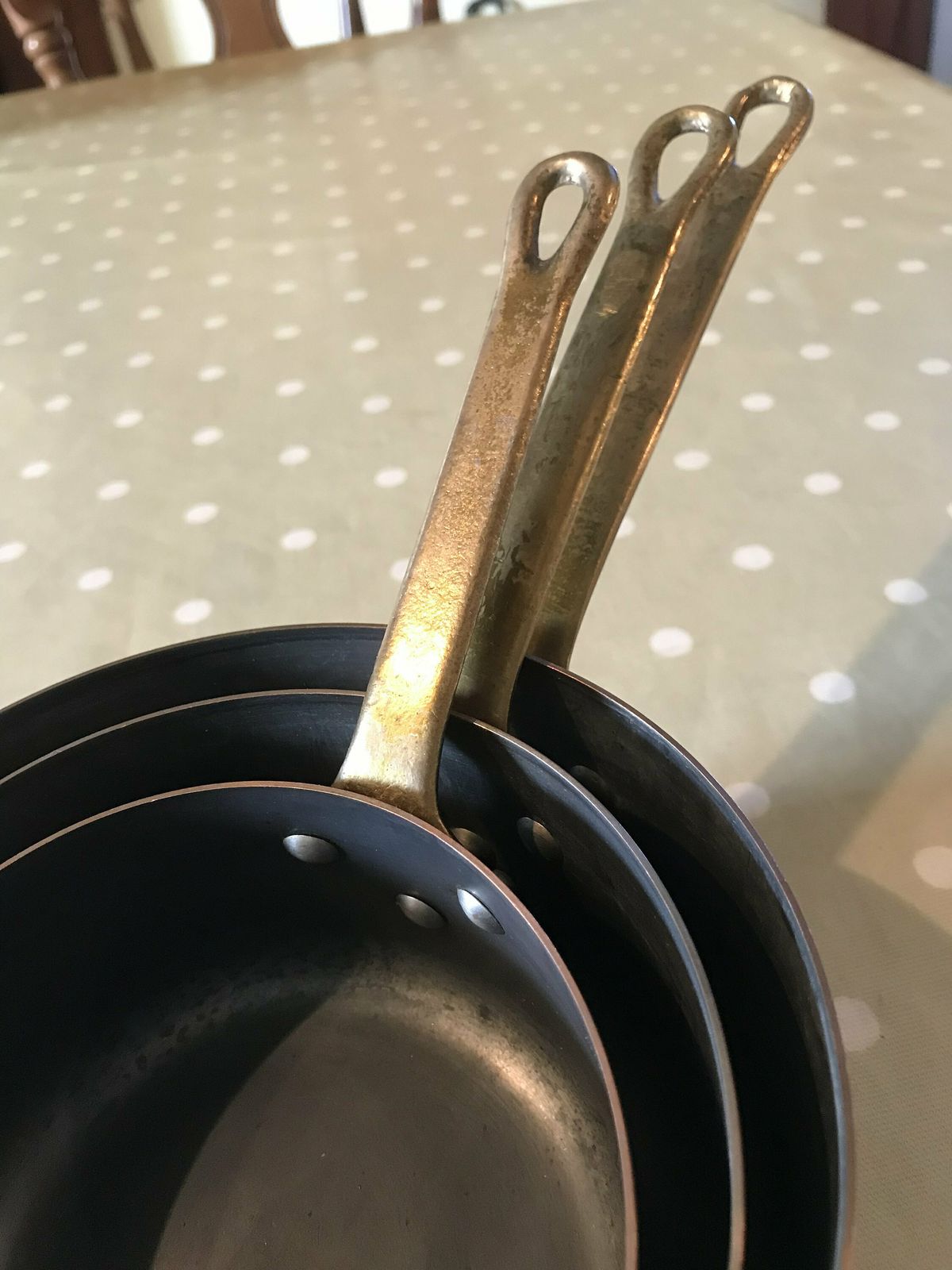 3 Copper Pans, Steel French Copper Pans, Pots And Pans, French Country, Gift For Chef, Cookware Pots, Made In France, Country Kitchen, photo 194.0