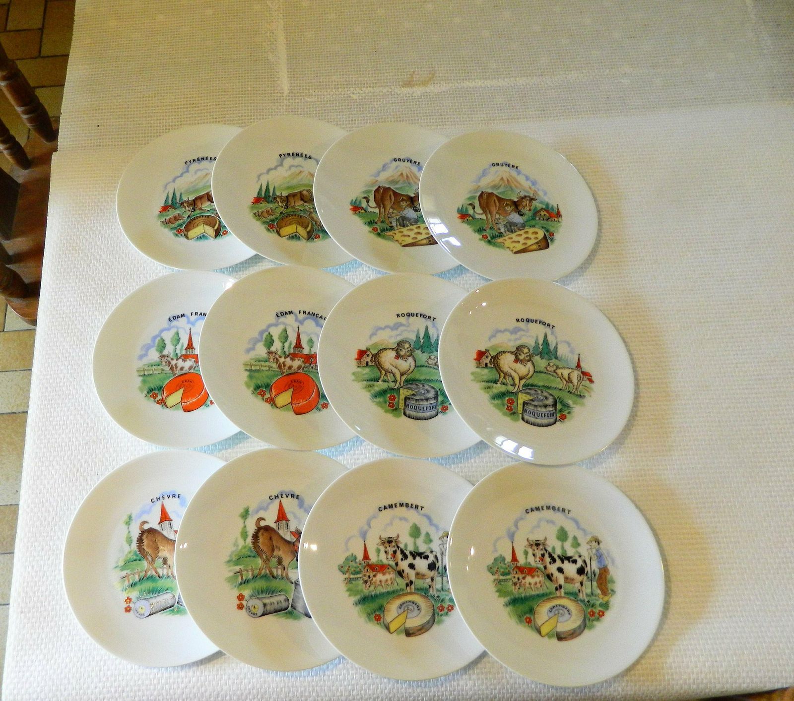 Cheese Plates, Set Of Plates, Cheese Gift, Cheese Lover, Cheese Lovers Gift, French Plates, French Cheese, Kitchen Plates, Ceramic Plates