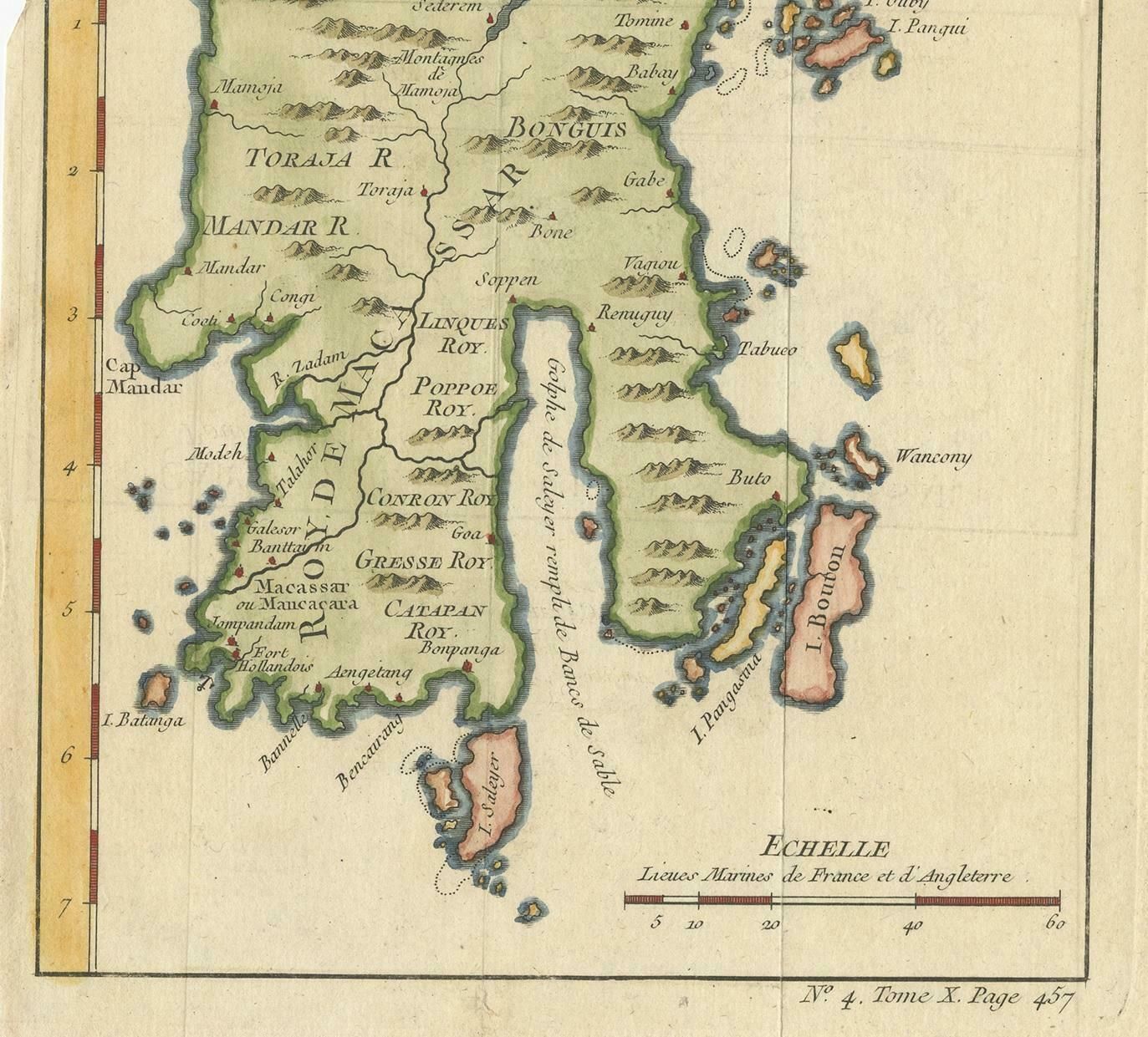 Antique Map Of Celebes 'Sulawesi, Indonesia' By Bellin, Ciarca 1755 photo Art