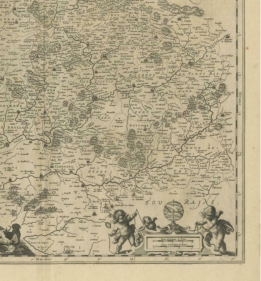 Antique Map Of The Region Of Maine By Janssonius, Circa 1650 photo Art