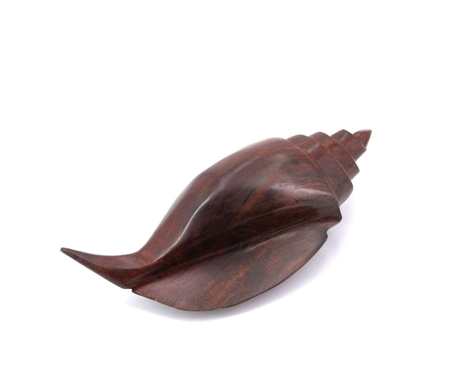 Houten Schelpsculptuur, Exotisch Hout, Jaren 1970 / Presse Papier, Vintage, Boho Chic Bohemian Folk, Conch, Cabinet Of Curiosities photo for sale