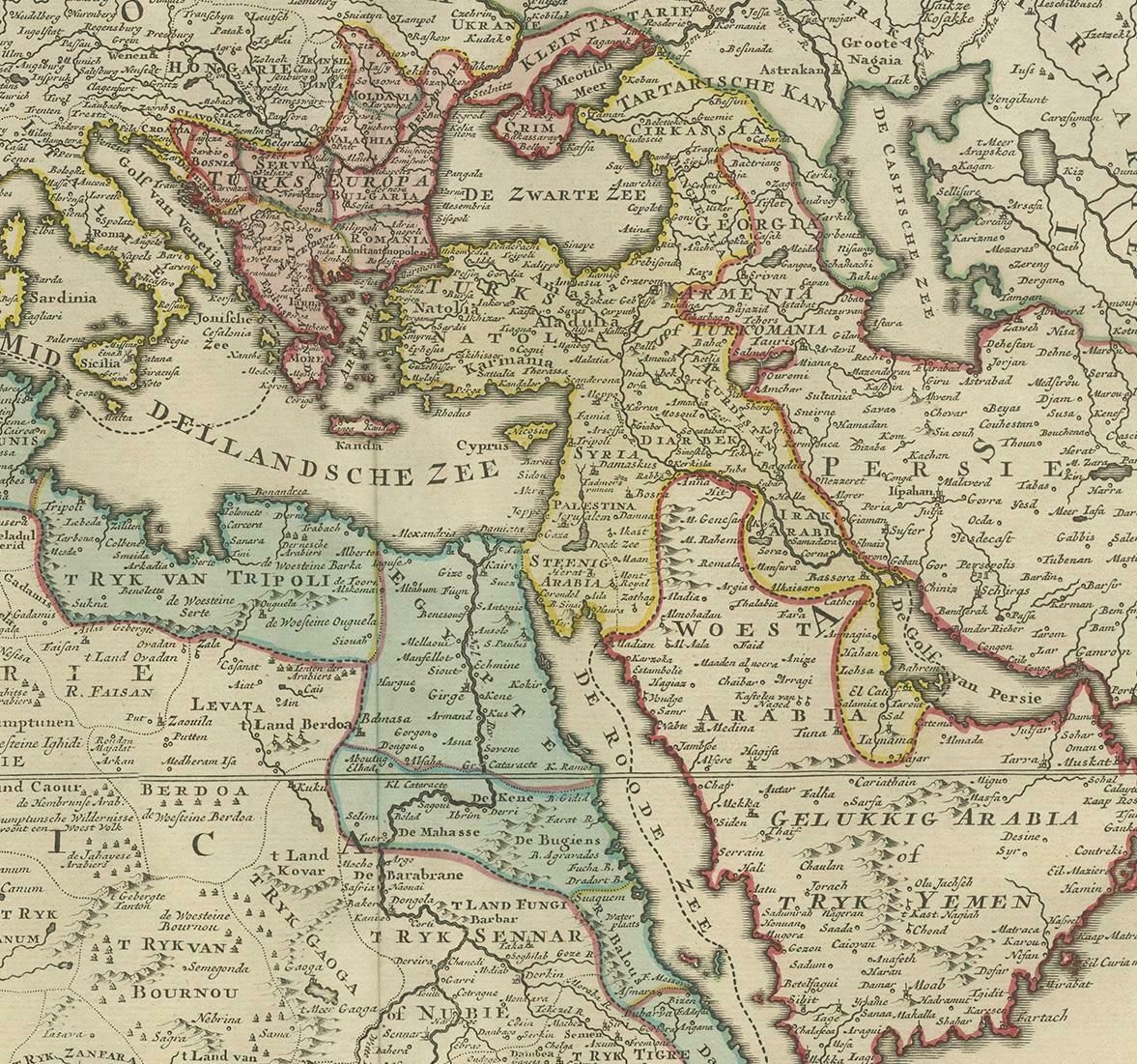 Antique Map Of The Turkish Empire By Tirion 'C.1760' photo Art
