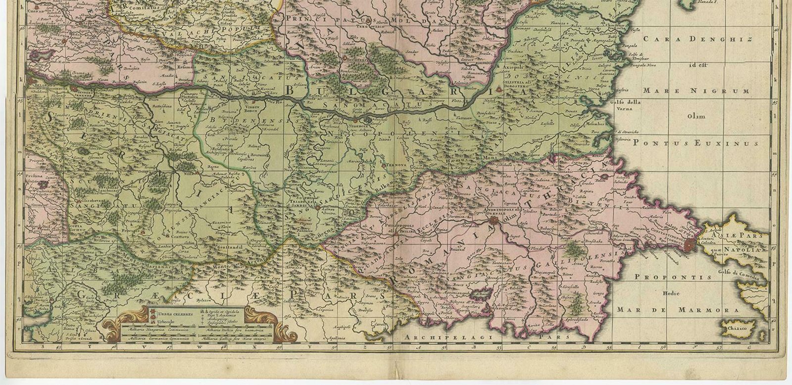 Antique Map Of Ukraine, Bulgaria, Romania, Servia & Surroundings By N. Visscher photo Art