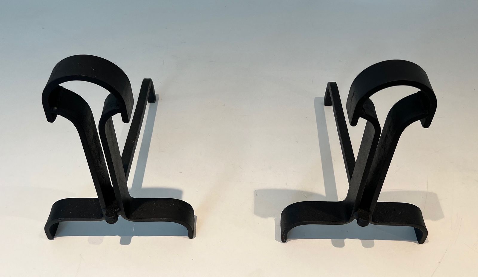 Pair Of Modernist Wrought Iron Andirons photo furniture