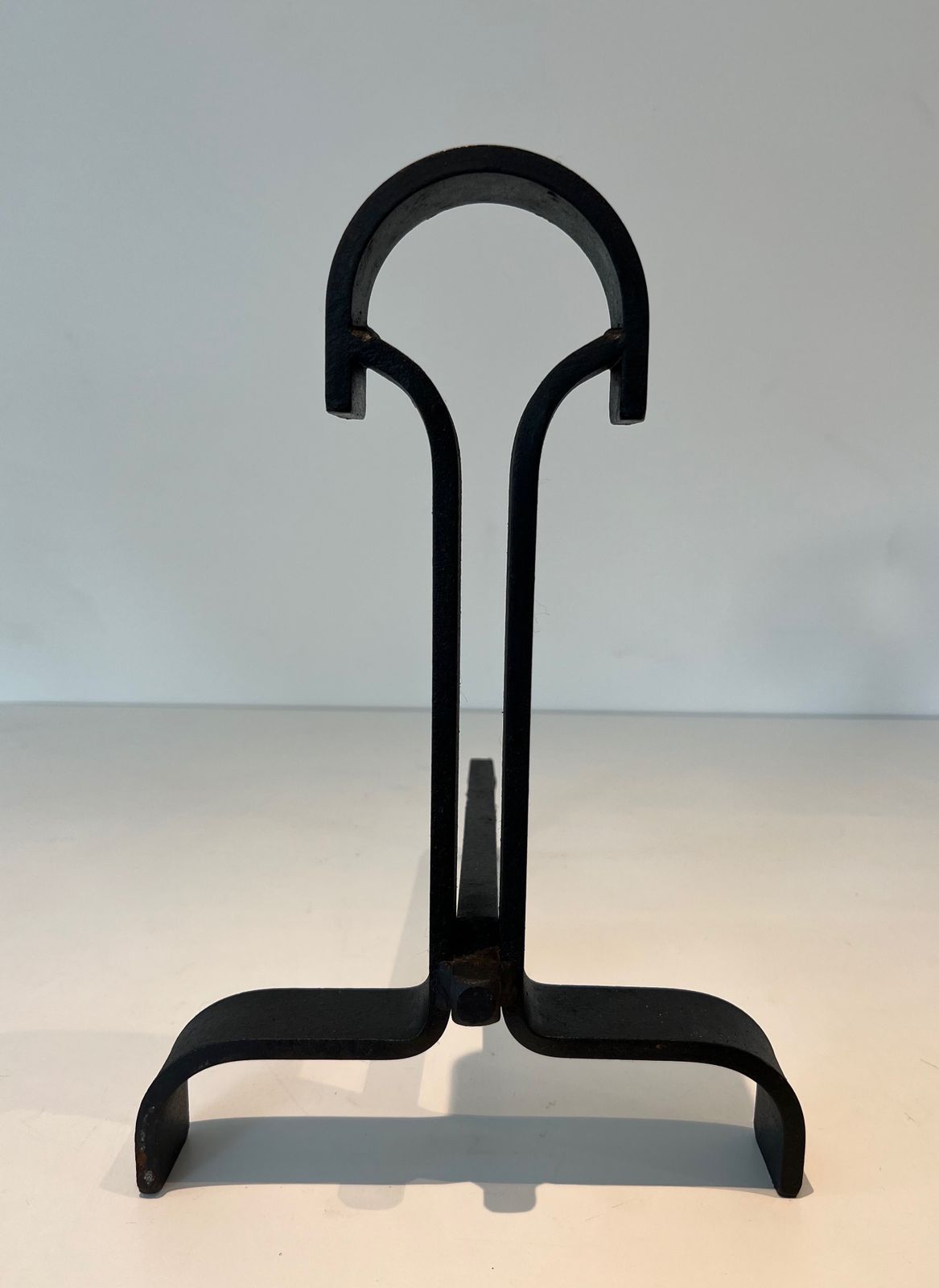 Pair Of Modernist Wrought Iron Andirons photo vinterior