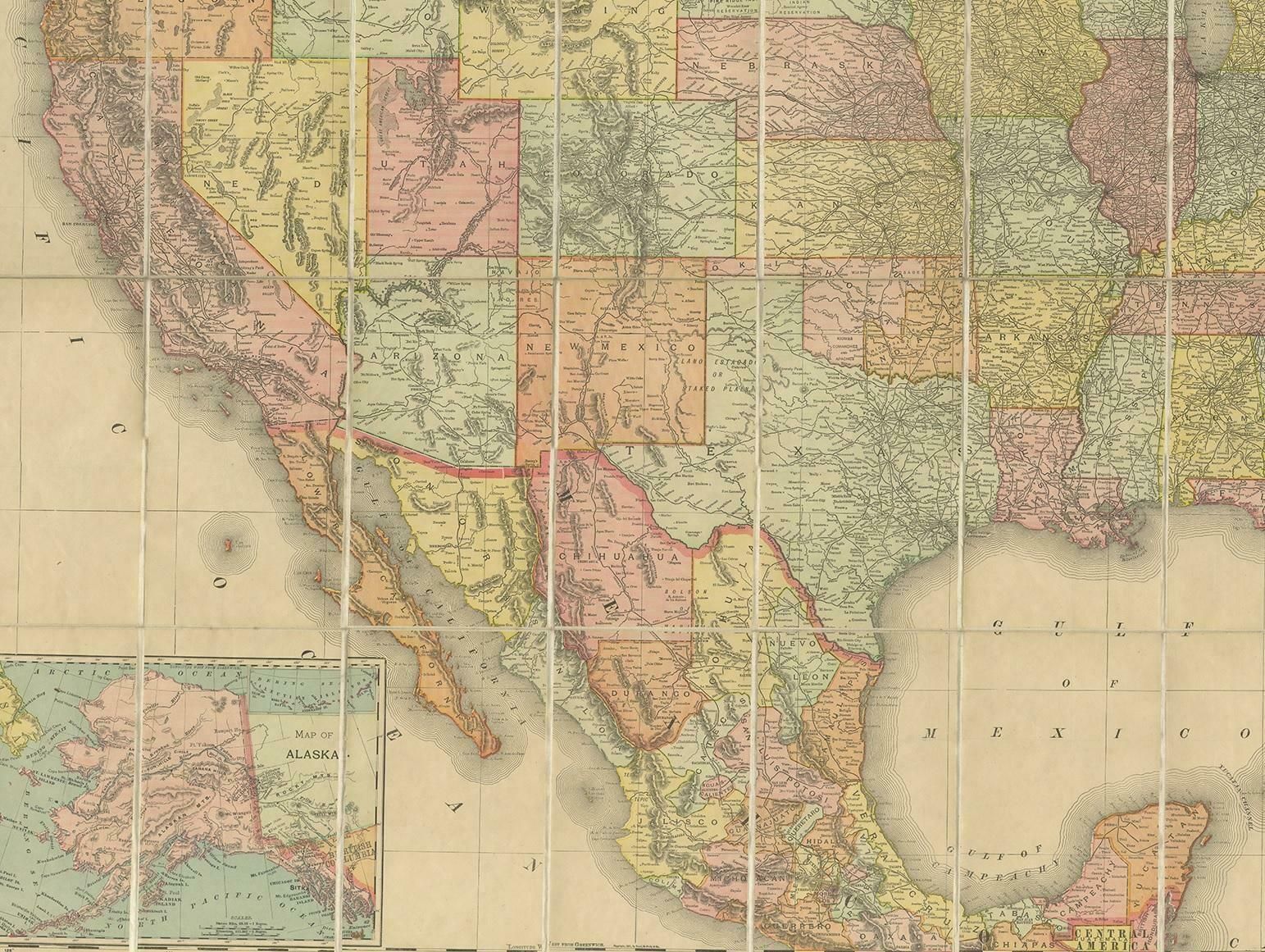 Antique Railroad Map Of The United States By Rand, Mcnally & Co, 1900 photo Art