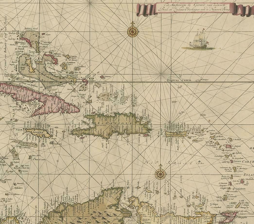 Engraving Of A Map Of Florida, The Gulf Coast, Caribbean & Central America, 1728 photo Art