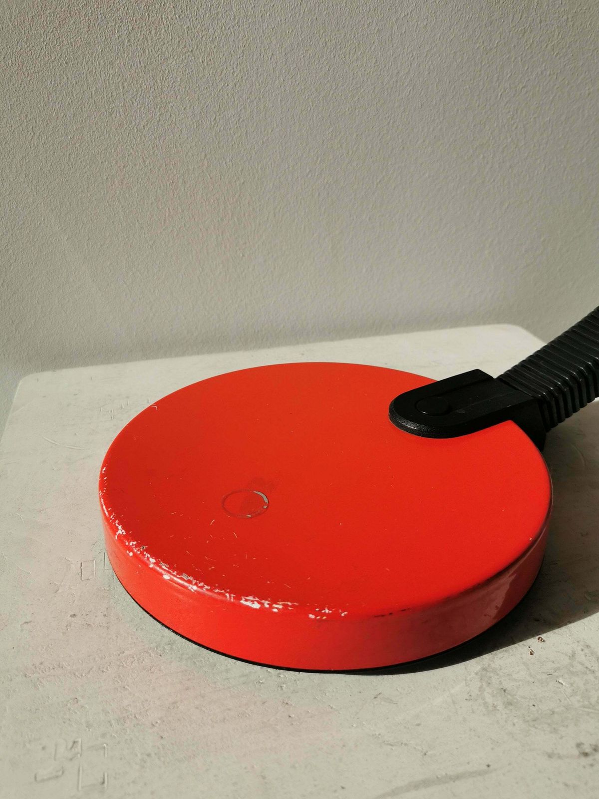 Vintage Red Desk Lamp With Snake Neck / Retro Mid Century Oslo Table Light / 1980s Metal Lamp Plastic Adjustable Neck photo furniture