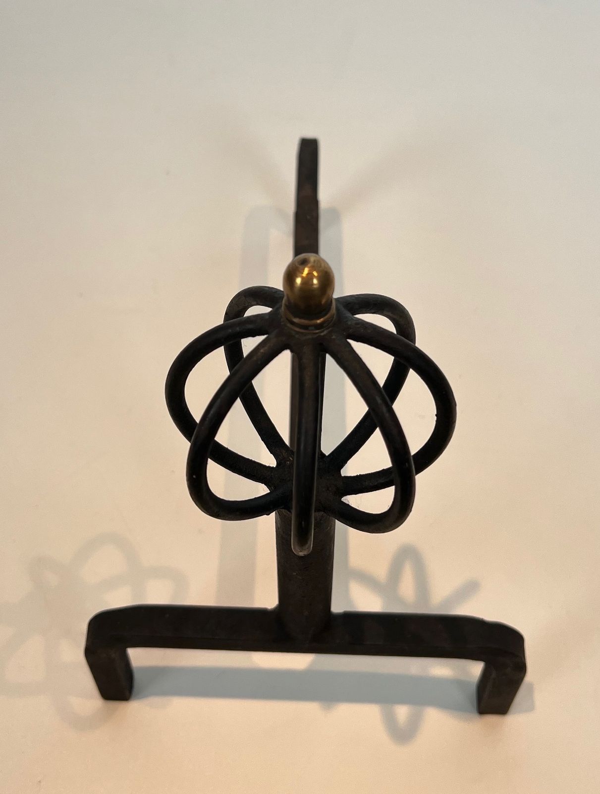 photo vinterior Pair Of Wrought Iron Andirons In The Taste Of Jean Royère