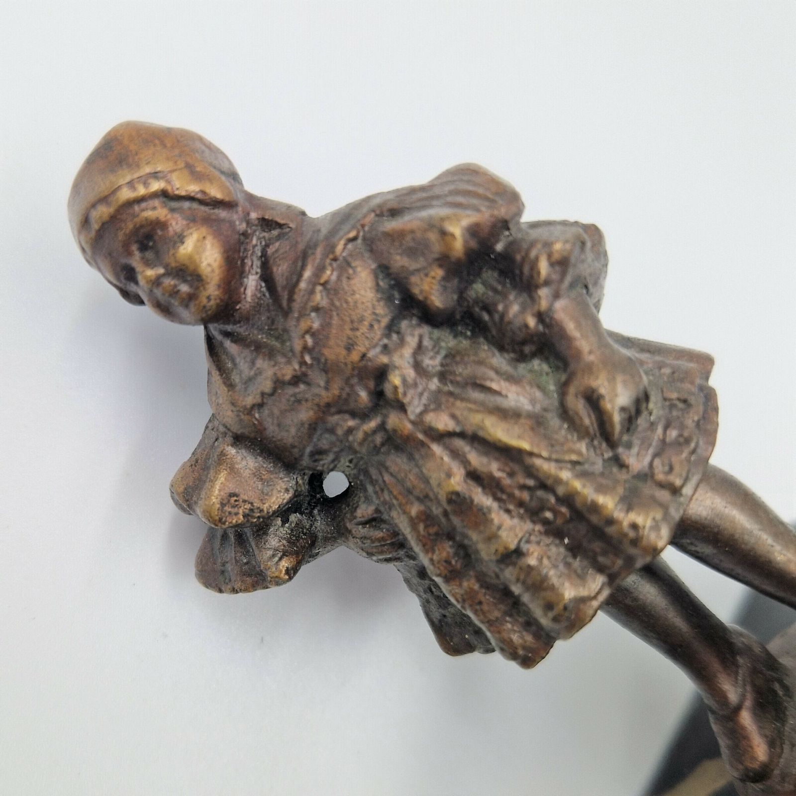 Girl Bronze Figure On Marble Base. 1880   1900 photo 500.0