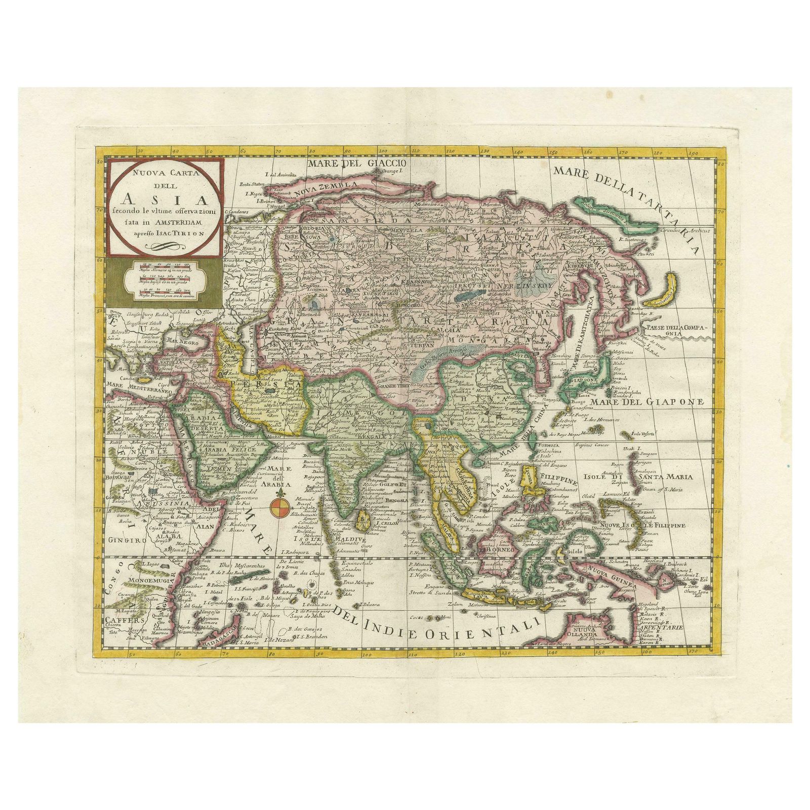 Antique Map Of Asia By Tirion 'C.1760'