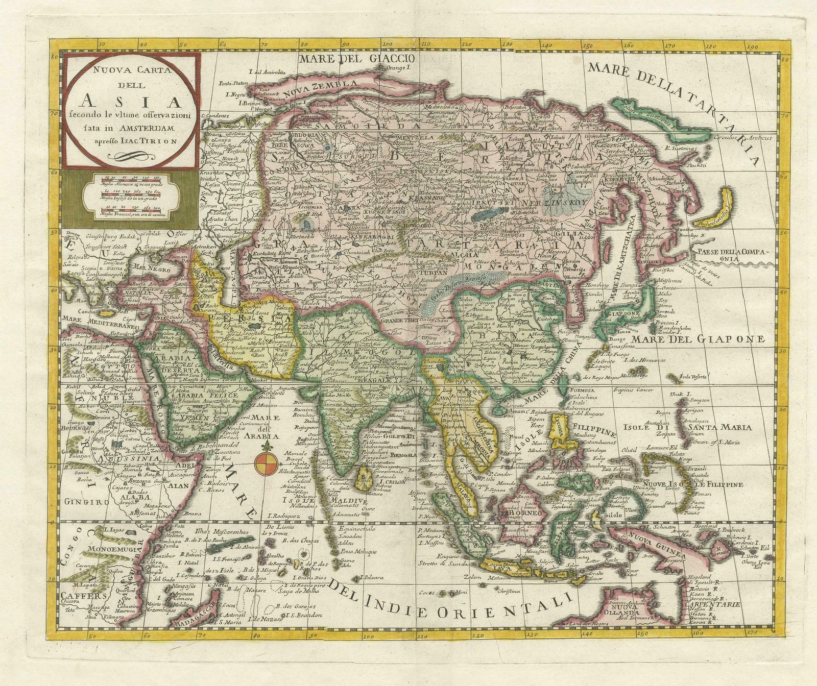 Antique Map Of Asia By Tirion 'C.1760' photo furniture