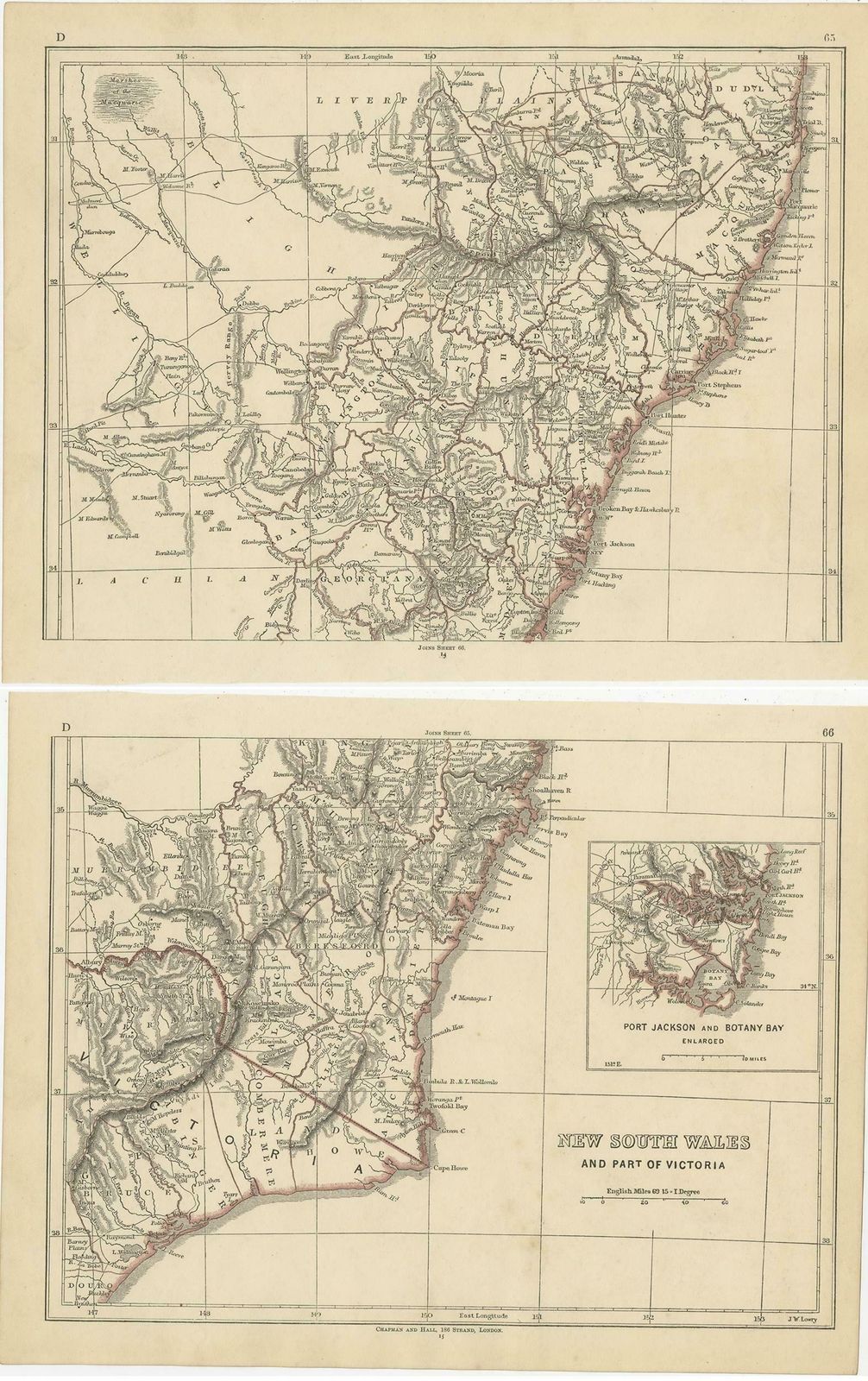 Antique Map Of New South Wales By Lowry, 1852 photo Art