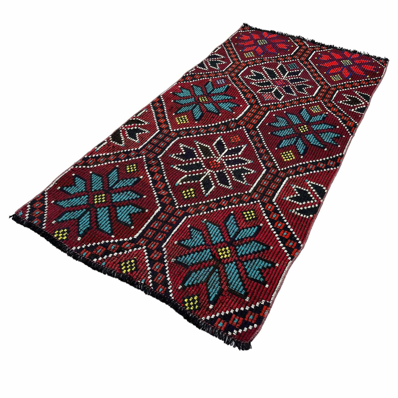Traditional Turkish Mini Kilim Rug ,Vintage Anatolian Turkish Kelim 154 X 78 Cm photo 348.0
