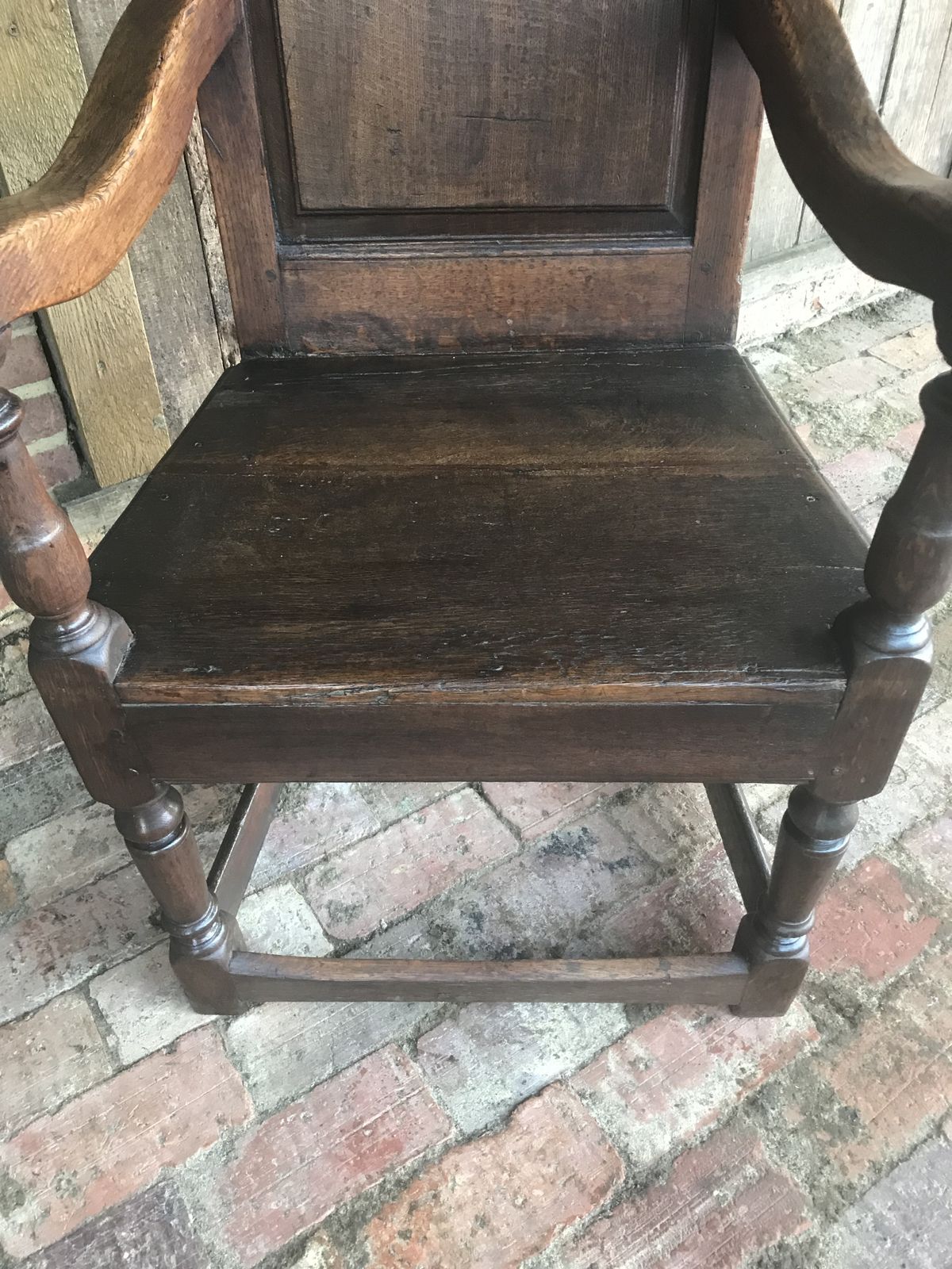 17th Century Oak Wainscot Chair photo vintage
