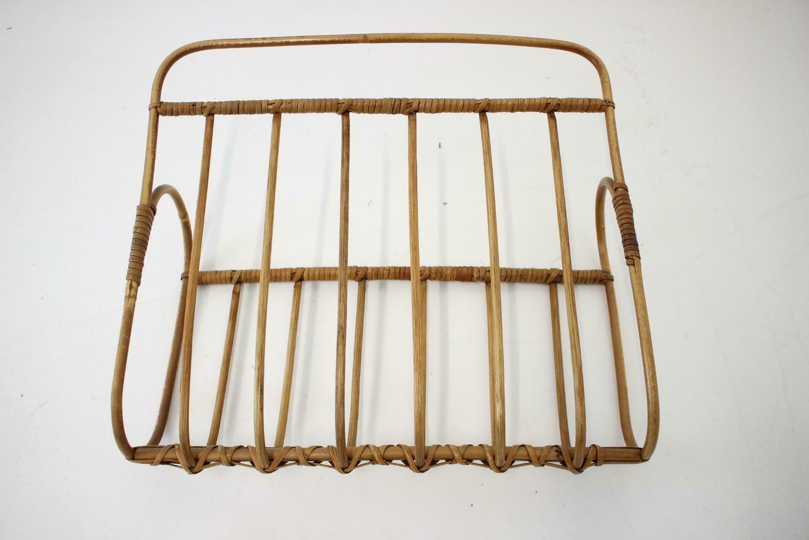 1970s Wall Bamboo Magazine Holder, Czechoslovakia photo Home Decor