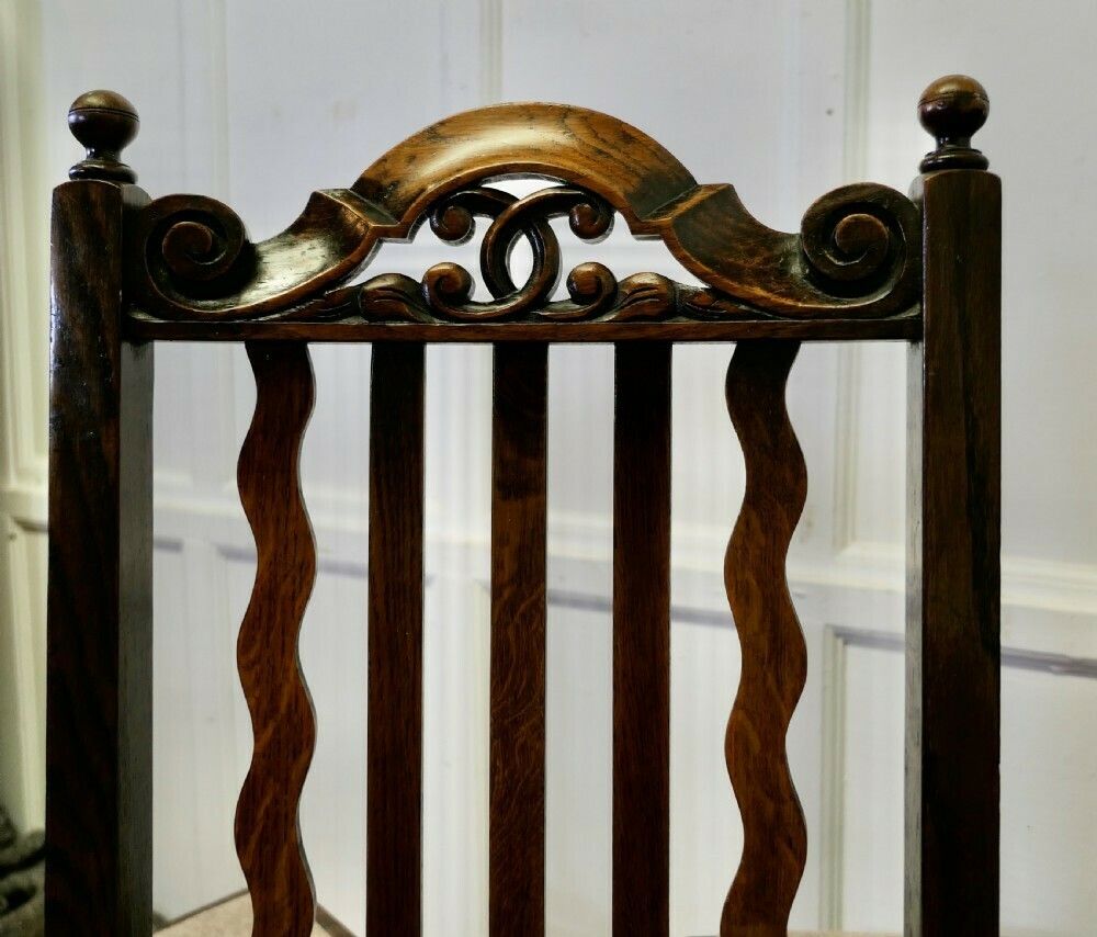photo for sale Set Of 6 19th Century Country House Oak Dining Chairs