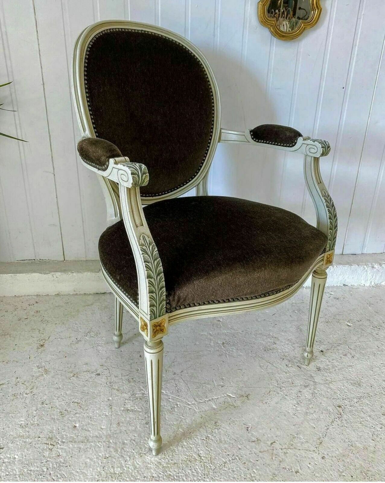 Beautiful French Balloon Back, Carved, Bedroom Chair 0201. photo furniture