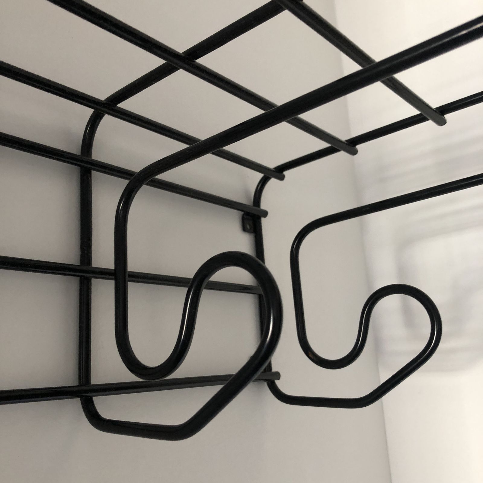 Ikea Vintage Pop Frän Black Metal Coat Hanger With Shelf 1980s photo vinterior