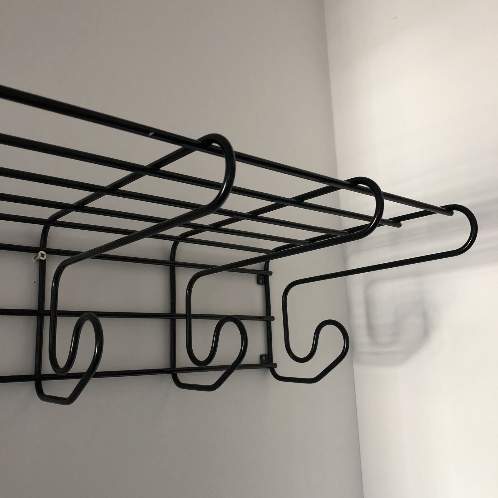 photo for sale Ikea Vintage Pop Frän Black Metal Coat Hanger With Shelf 1980s