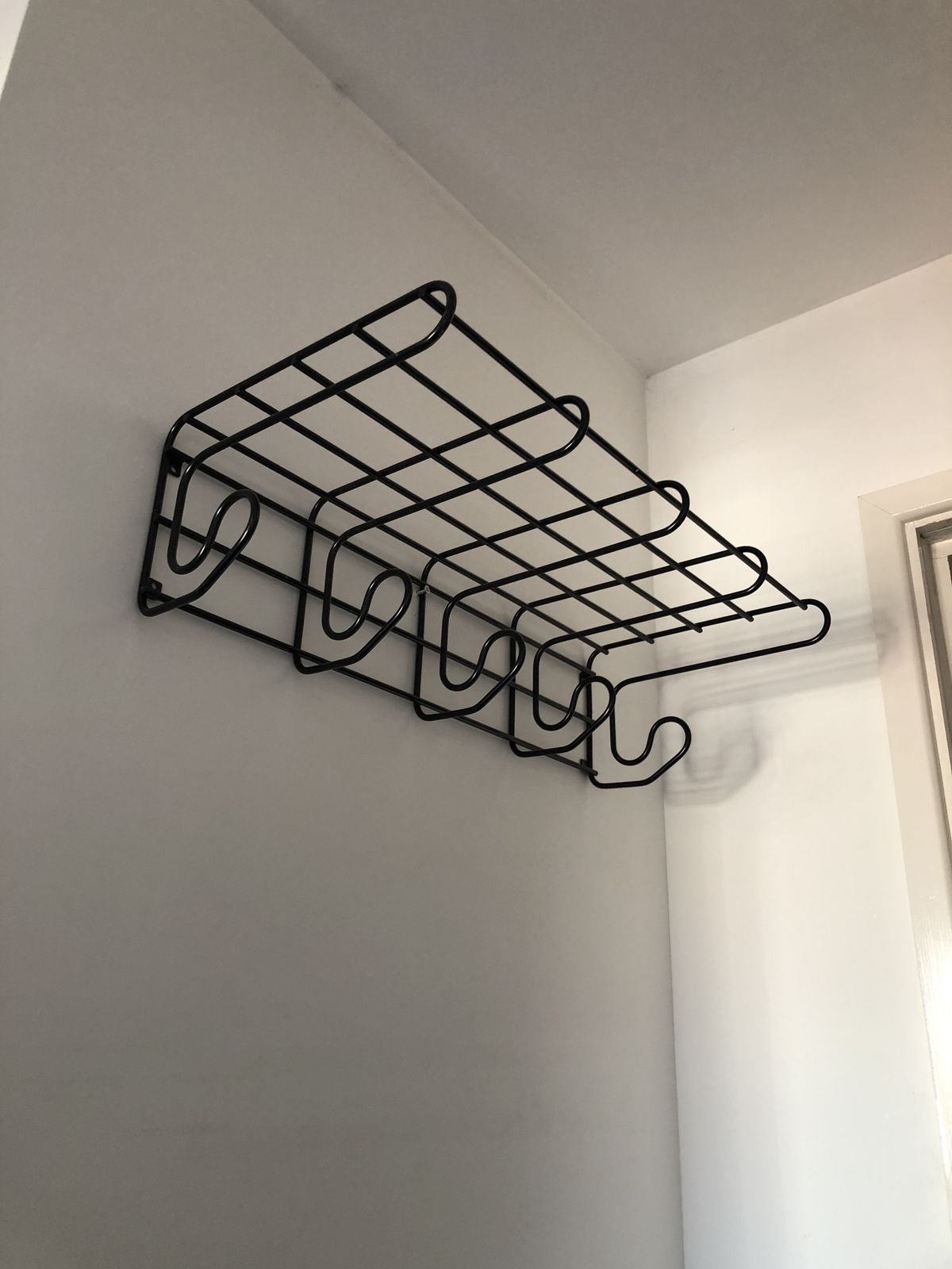 photo vinterior Ikea Vintage Pop Frän Black Metal Coat Hanger With Shelf 1980s