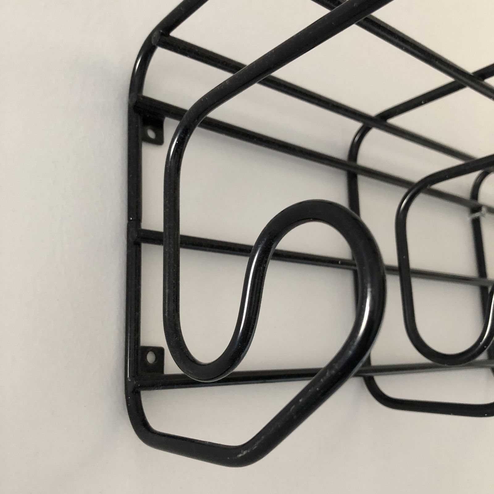 photo buy Ikea Vintage Pop Frän Black Metal Coat Hanger With Shelf 1980s