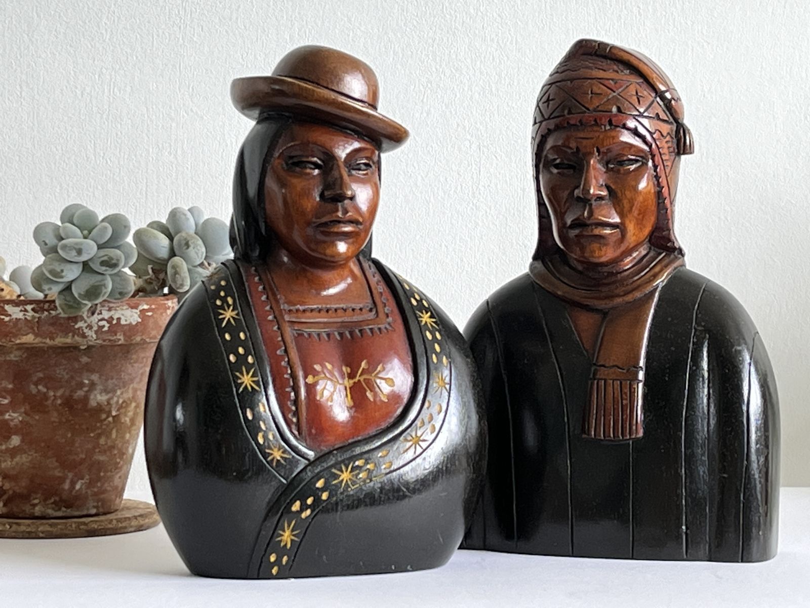South American Sculptured Wooden Figures By Juan Carlos Ramírez