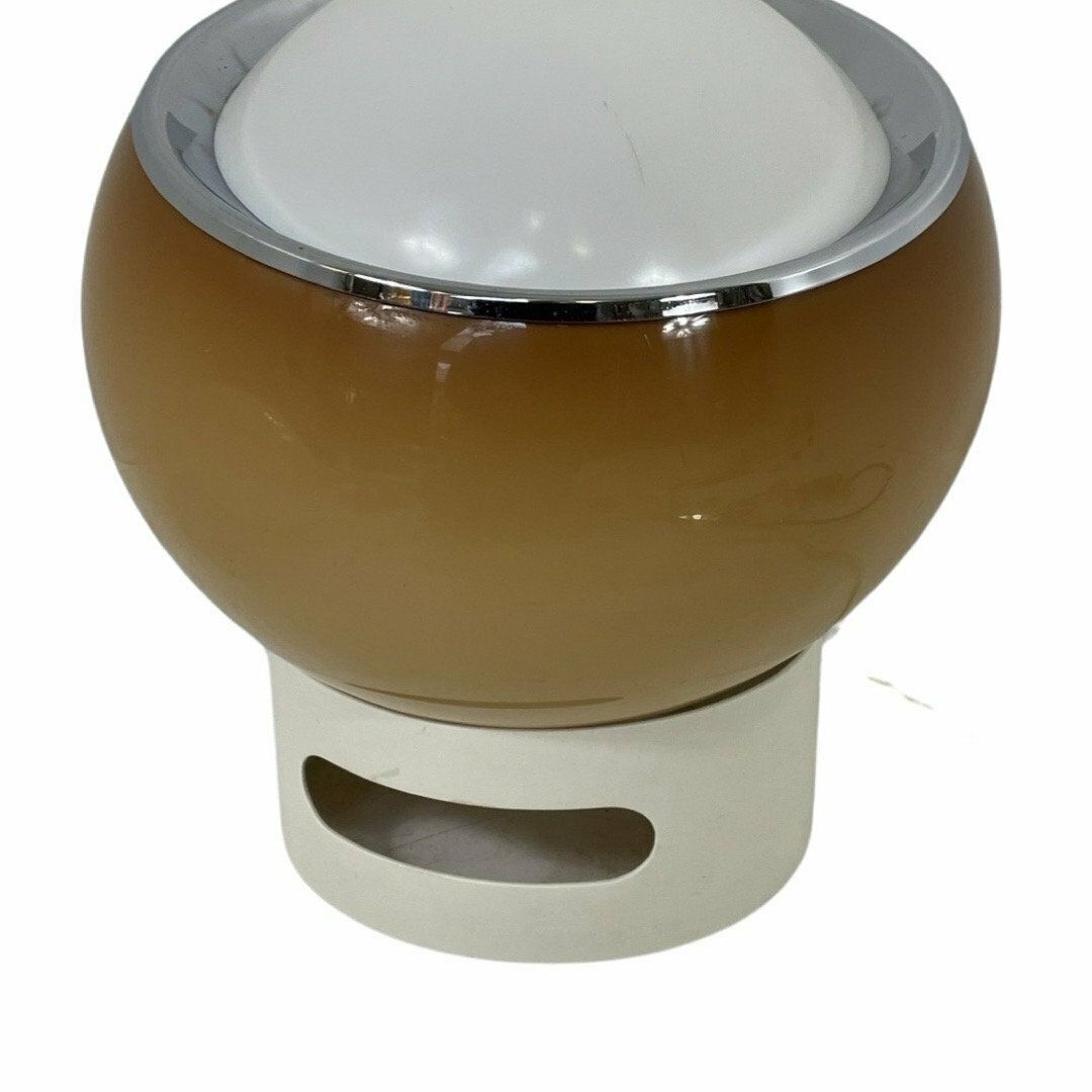 Guzzini   Lamp Model 'Clan'   Space Age Design, Italian Design, 70's   White Acrylic Base And Brown Shade photo buy